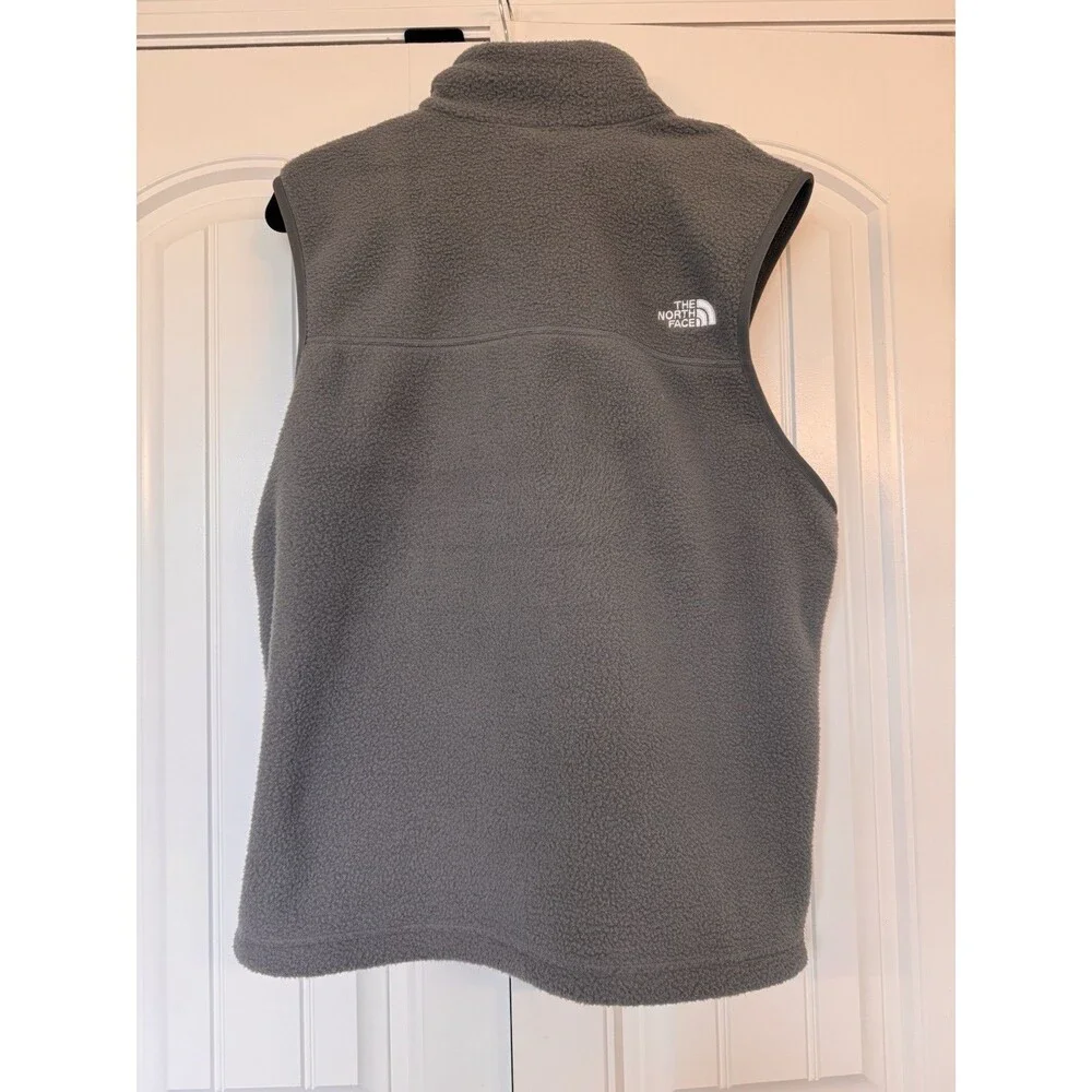 The North Face Men's Polyester, Large, Fleece, Zip Up Vest, Gray